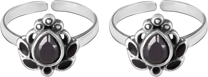 Buy GIVA 925 Silver Black Pear Stone Toe Ring | Toe Rings for Women and Girls | With Certificate of Authenticity and 925 Stamp | 6 Month Warranty* at Amazon.in