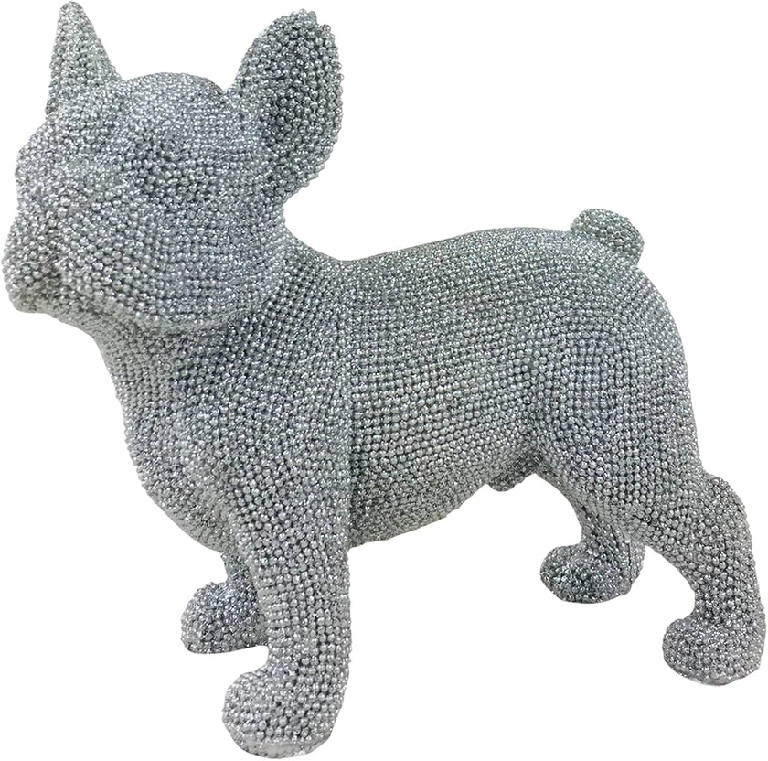 The Leonardo Collection LP42731 Figure | Silver Art Standing French Bulldog | 1 Piece-22x11x19 cm Accessory