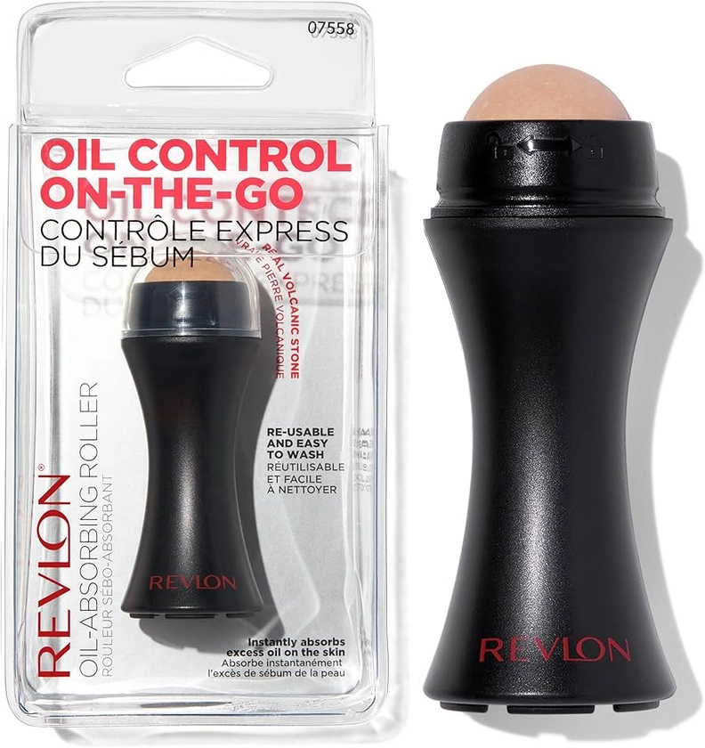 Revlon Oil Absorbing Volcanic Face Roller, Reusable Facial Skincare Tool & Massager for Sebum Control On The Go (One Size) Matte Finish Unisex, 1 Count ( Pack of 1)