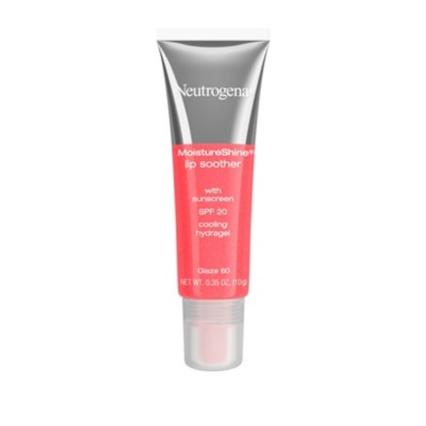 Neutrogena Moisture Shine Lip Soother Gloss with Hydrating Glycerin & Soothing Cucumber for Dry Lips, SPF 20 - 60 Glaze - 0.35oz