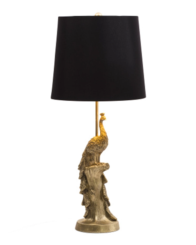 26in Metallic Peacock Table Lamp | Furniture & Lighting | Marshalls