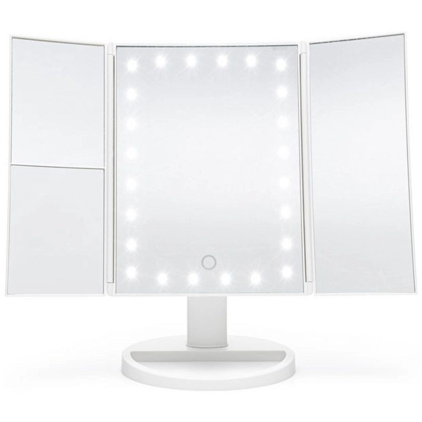 Buy Rio 24 LED Folding Mirror - White | Dressing table mirrors | Argos