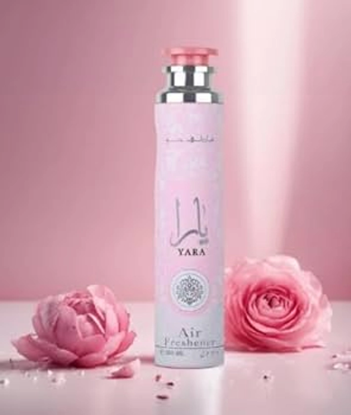 Yara Air Freshener 300ml - Fresh Scent with Heliotrope, Orchid, & Tropical Fruits - Warm Vanilla, Sandalwood & Musk Base | Long-Lasting Room Fragrance.