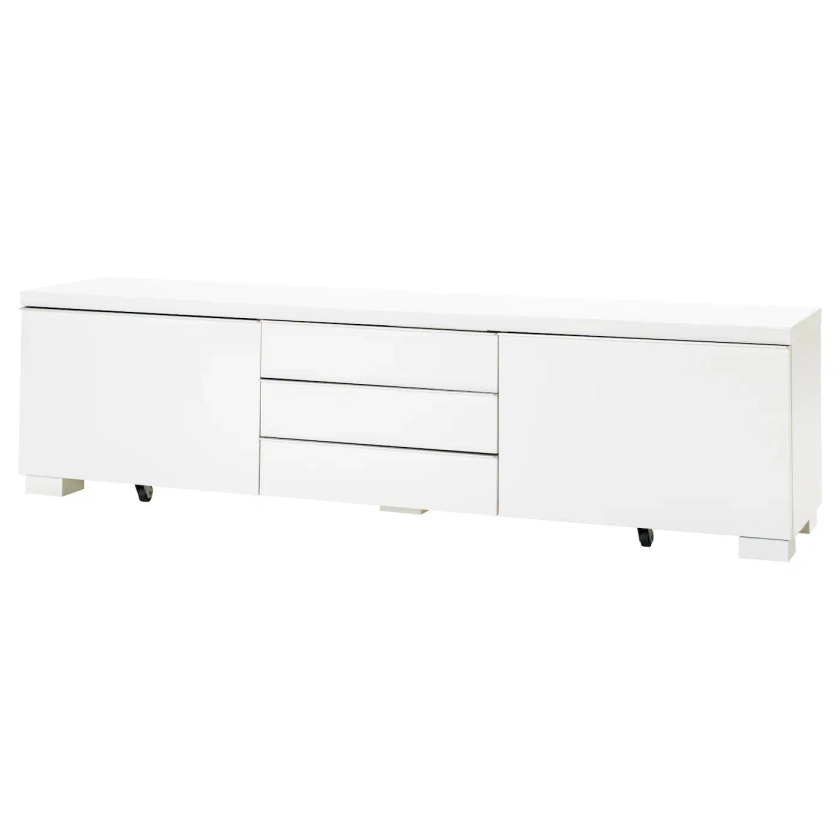 BESTÅ BURS Banc TV, brillant blanc, 180x41x49 cm - IKEA