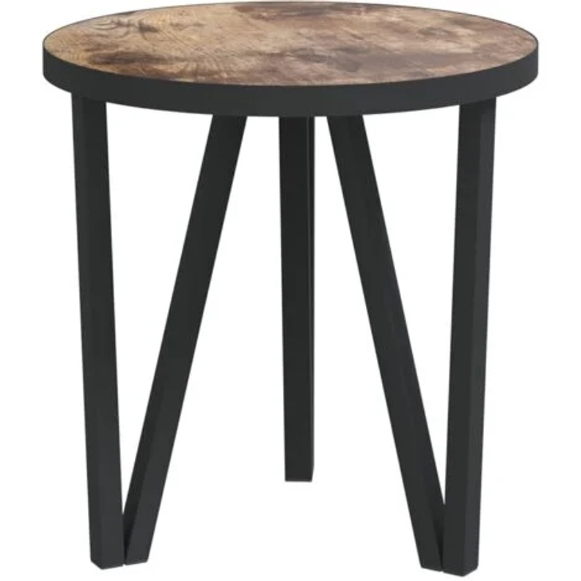 Table à thé Noir et jaune Ø35 cm MDF vidaXL