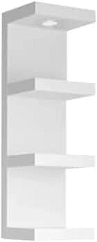 Versatile 4 Tier Wall Shelf Unit,White Lack Wall Shelf,Display Floating Shelf with LED Remote Control Light