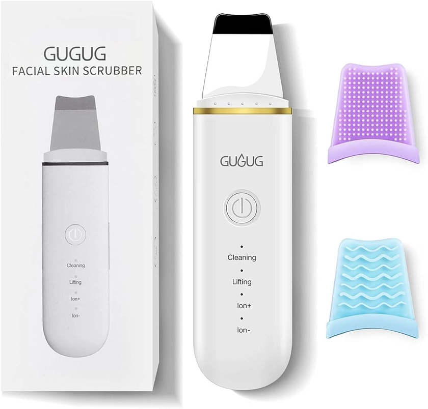 GUGUG Épurateur de Peau, Ultrasonique Épurateur Visage Skin Scrubber avec 4 Modes Appareils de Tonification pour le Visage et Point Noirs, Soins pour le Visage, USB Rechargeable : Amazon.fr: Beauté et Parfum