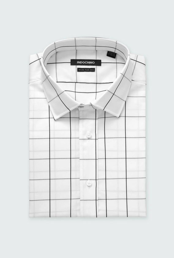 Men's Dress Shirts - Hyde Check Navy Shirt | INDOCHINO