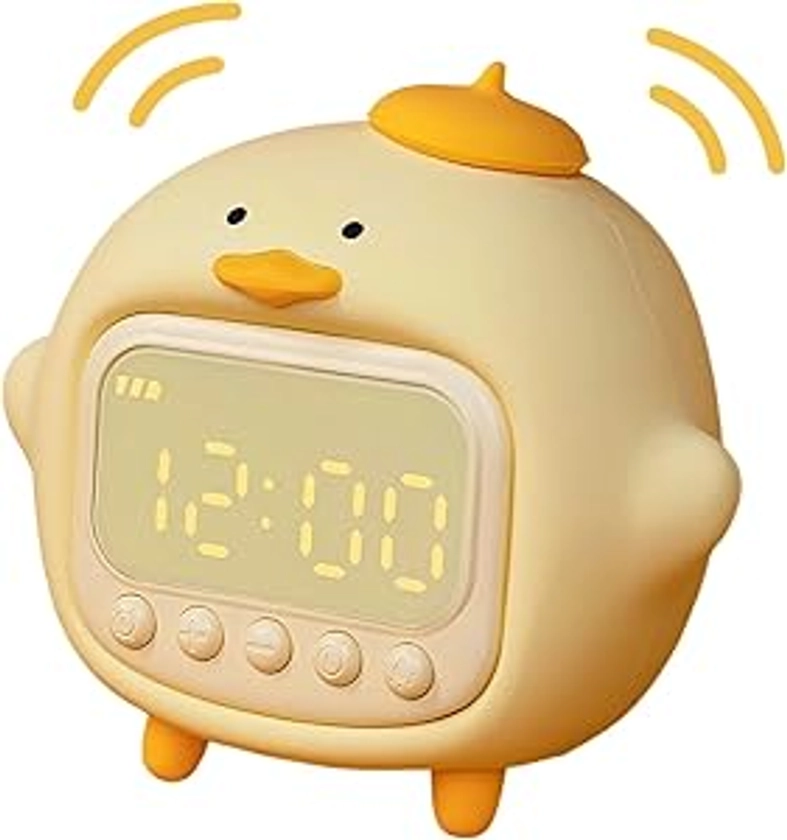 Amazon.com: Tideme Duck Alarm Clock, Cute Duck Alarm with Soft Night Light, Duck Alarm with 2 Sets of Alarming, Brightness Adjustable, Silicone Rechargeable Portable Lamp for Bedroom Room Decor : Home & Kitchen