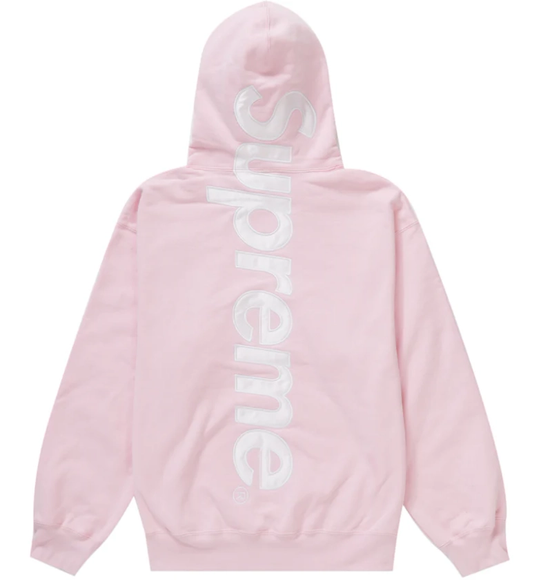 Supreme Satin Appliqué Hooded Sweatshirt (FW23) Light Pink