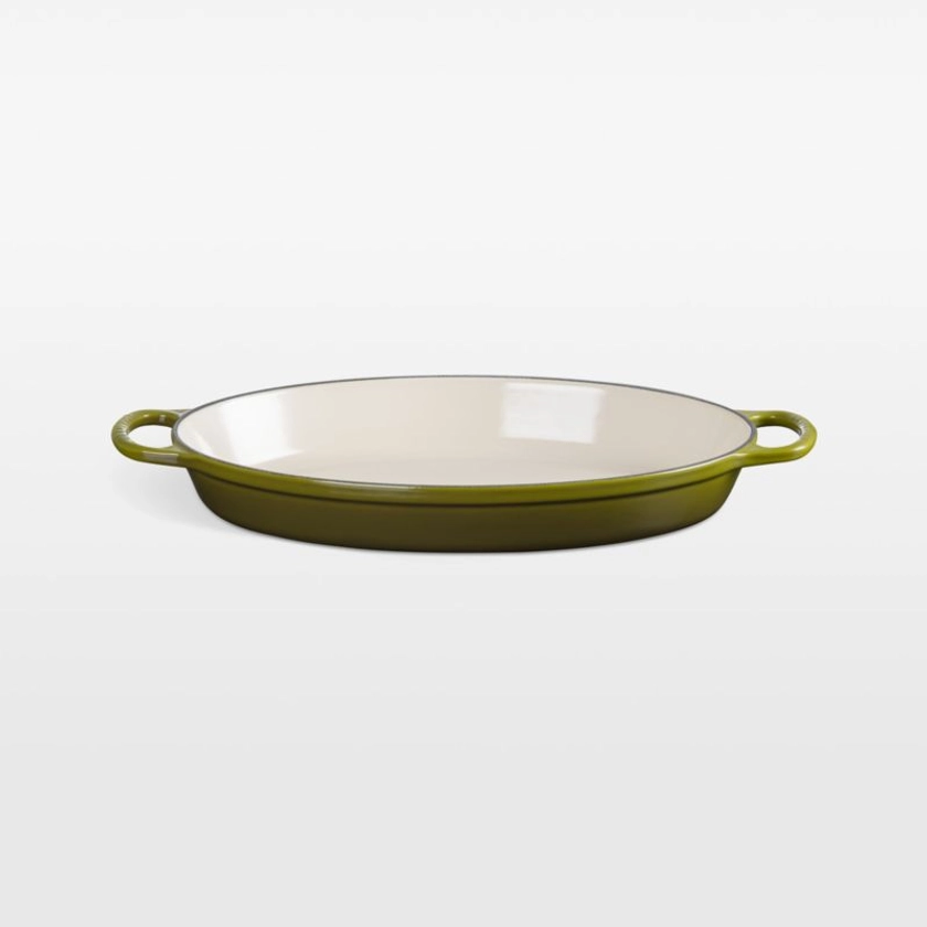 Le Creuset Signature 3-Qt. Olive Oval Baker | Crate & Barrel