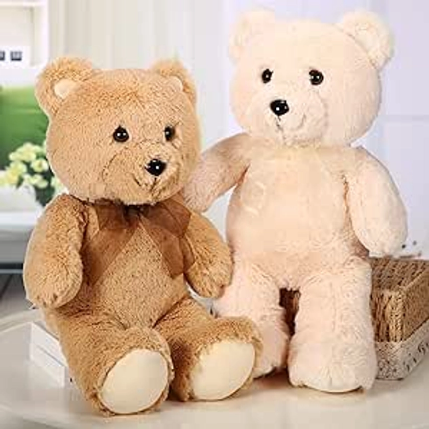 Amazon.com: HyDren 2 Pcs 18 Inch Bears Stuffed Animal Bear Plush Animal Bears with Bows Large Size Plush Bear for Birthday Gifts for Relatives and Friend, Various, Party Decorations and More : Toys & Games