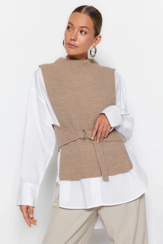 Belted Knitwear Sweater