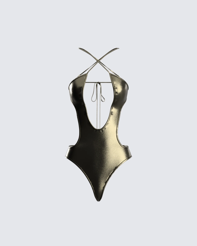 Jarah Metallic Gunmetal One Piece