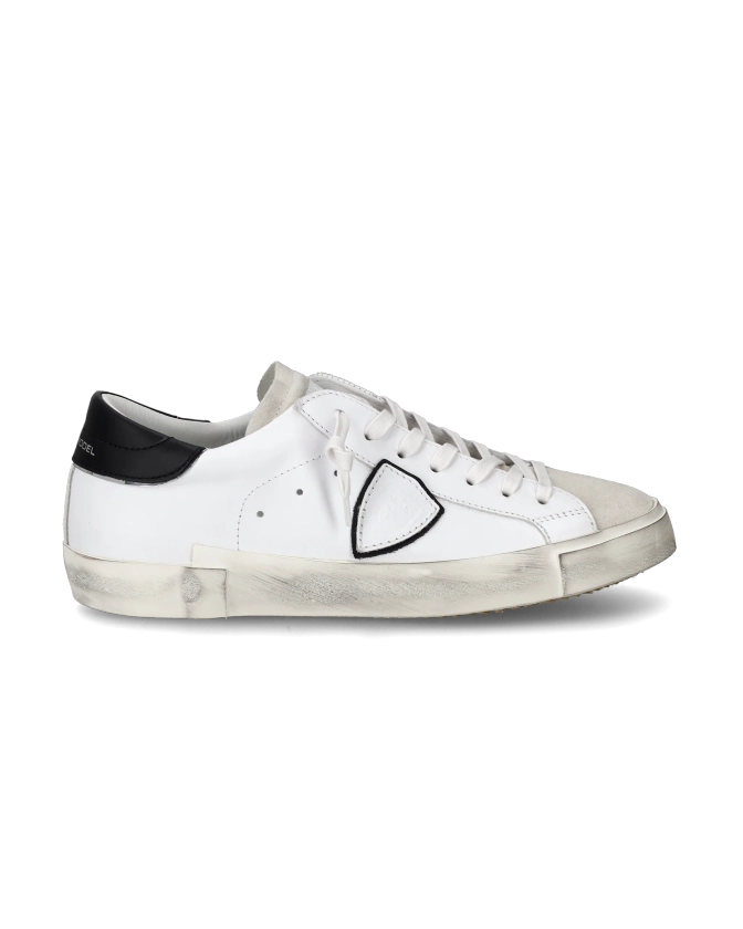 Baskets Prsx Blanches/Noires pour Homme | Philippe Model Paris