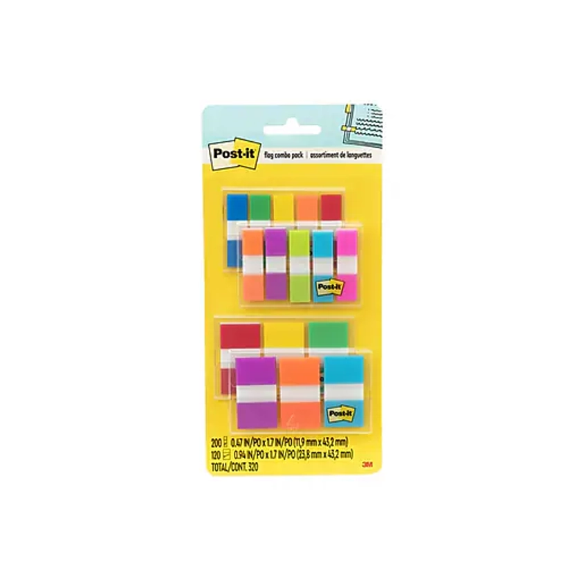 Post-it Flags Combo Pack, Assorted Colors, 320 Flags/Pack (683-XL1) | Staples