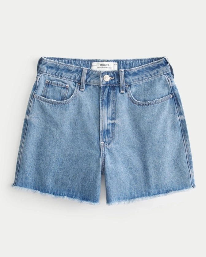 Women's Ultra High-Rise Medium Wash 90s Denim Shorts 5" | Women's Bottoms | HollisterCo.com