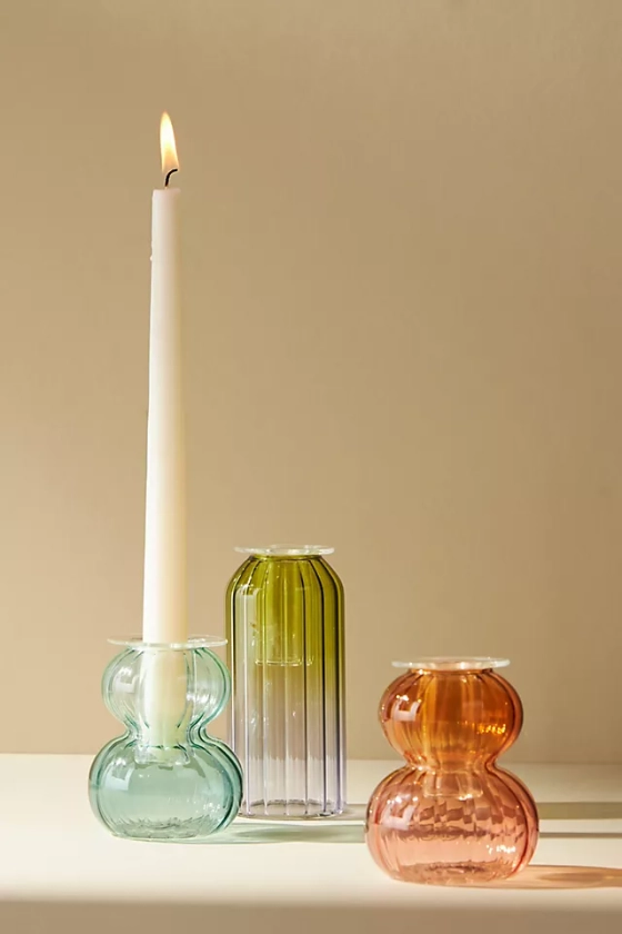 Alpine Glass Taper Candle Holder