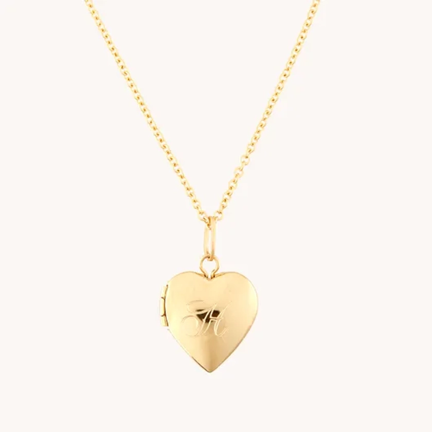 Dollhouse Engravable Gold Heart Locket