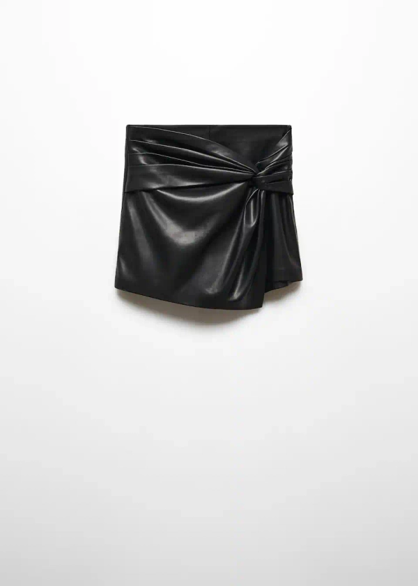 Leather-effect culottes
