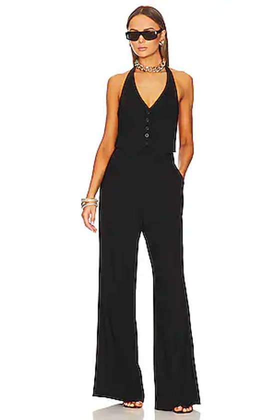 Free People Gabbie Top And Pant Suit in Black | REVOLVE