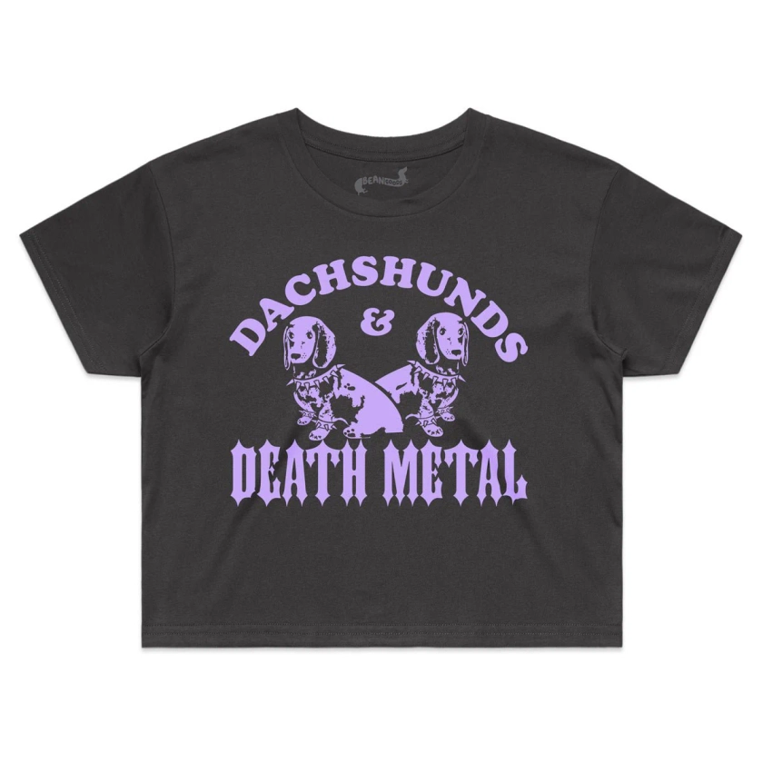 dachshunds & death metal crop tee