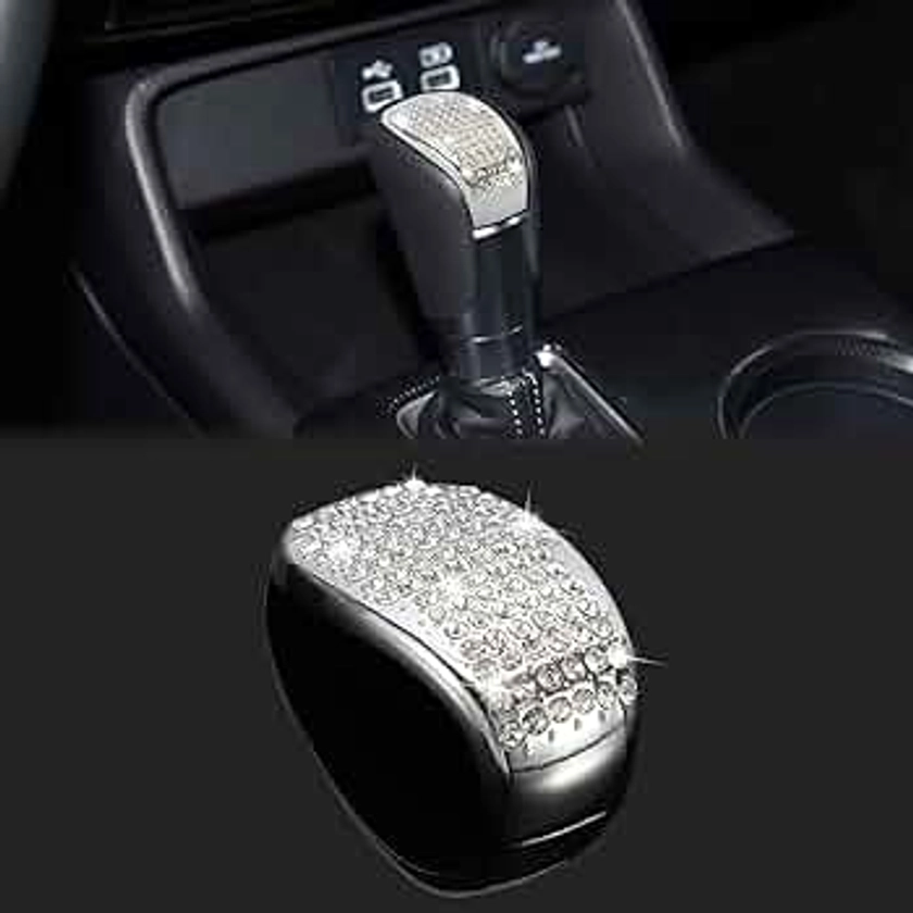TOMALL Bling Gear Shift Knob Cover Compatible with Honda Civic 11th 2022-2023 for CRV 2023-2024 Diamond Crystal Auto Decorative Accessories for Car (Silver)