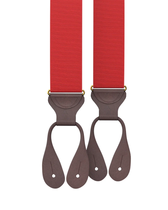 Cranberry Grosgrain Suspenders