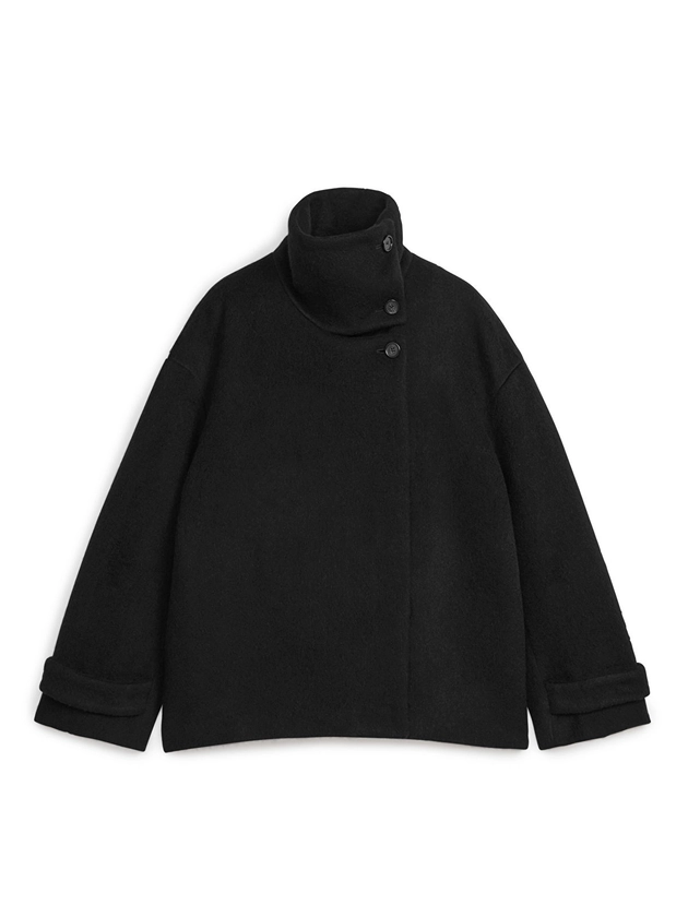 Veste douce en laine mélangée - Noir - Jackets & Coats - ARKET FR