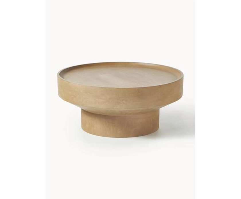 Table basse ronde en bois de manguier Benno