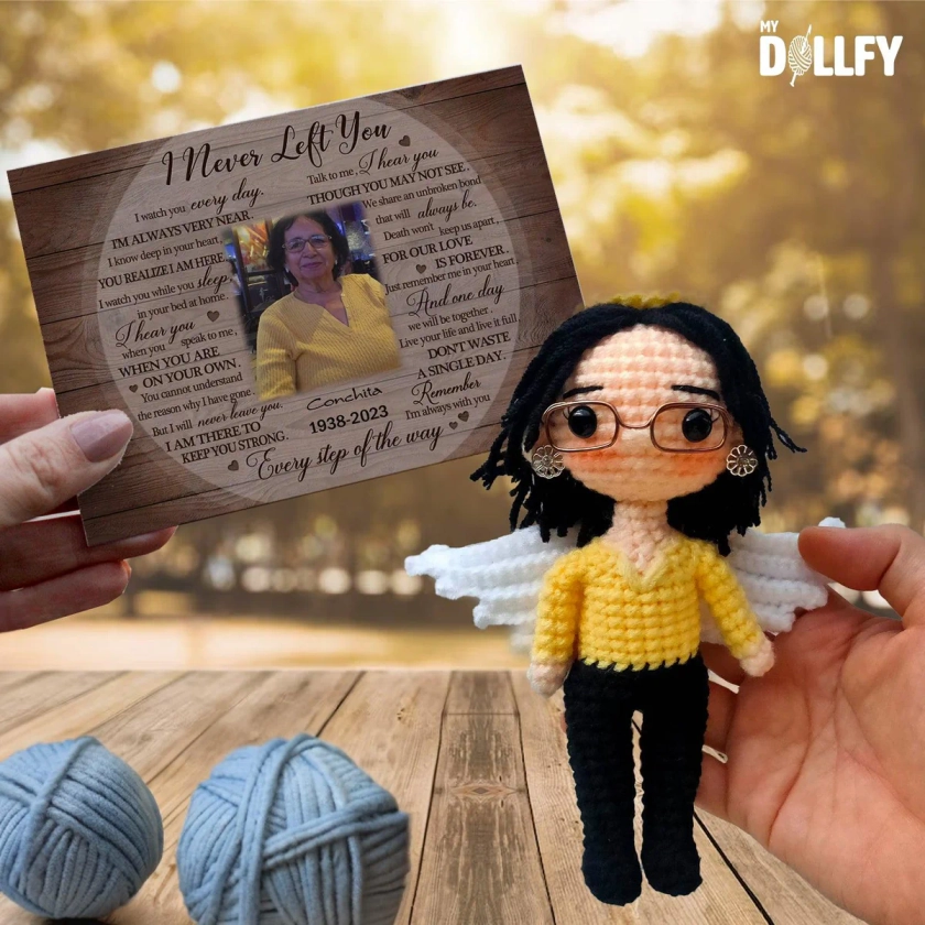 Personalized Crochet Doll with Photo Card "I Never Left You 2"