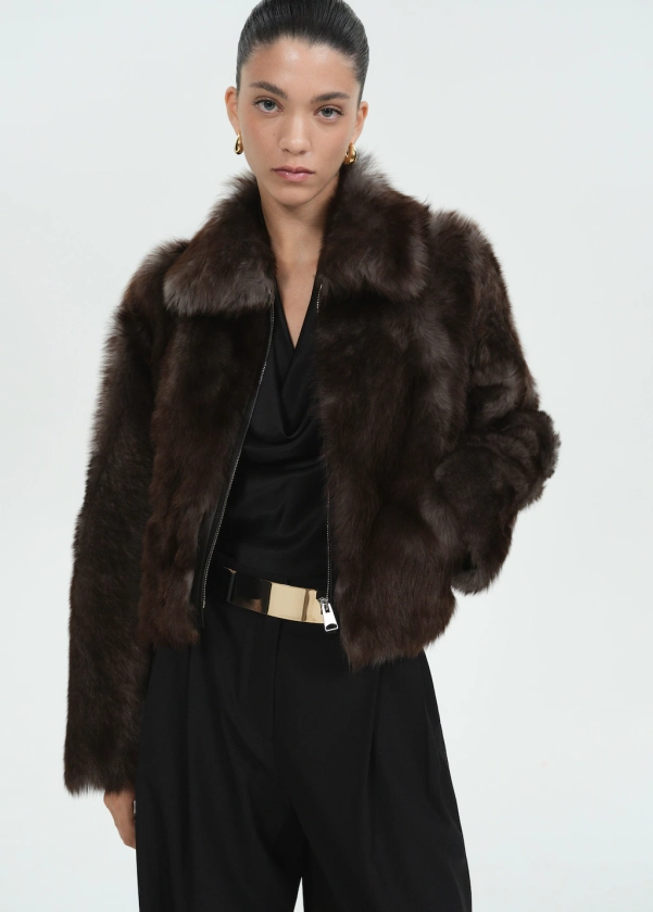 100% fur leather jacket - Women | MANGO United Kingdom