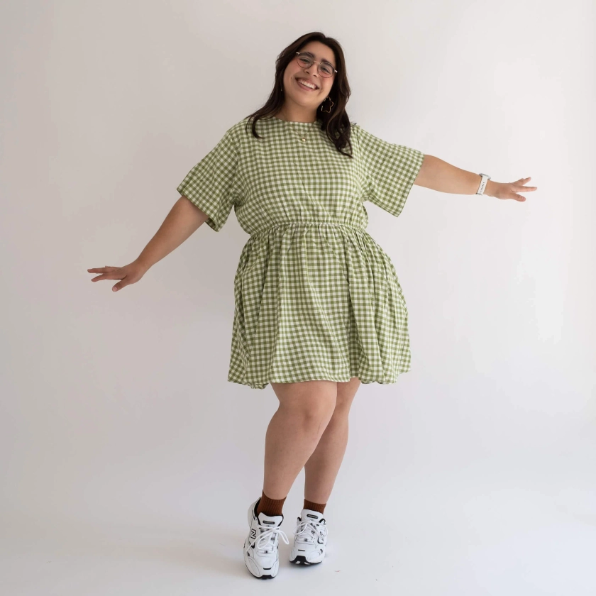 Gingham Dress - Matcha