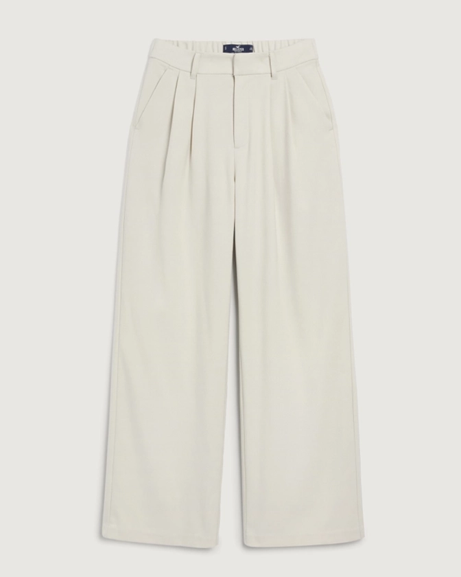 Femmes Pantalon large plissé à taille ultra-haute | Femmes Bas | HollisterCo.com