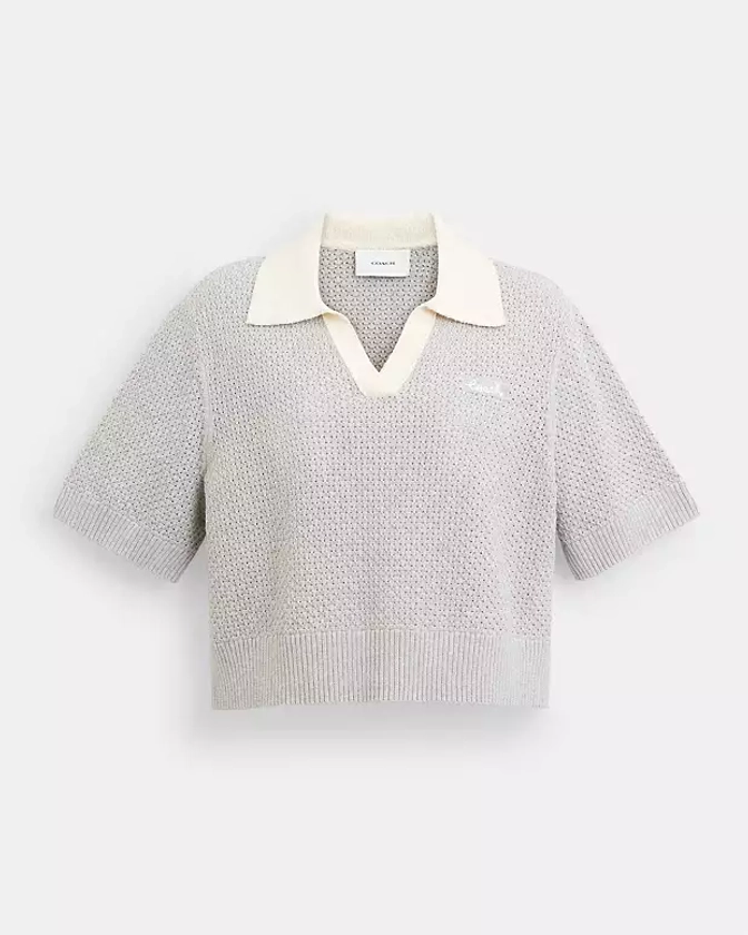 Cropped Knit Polo
