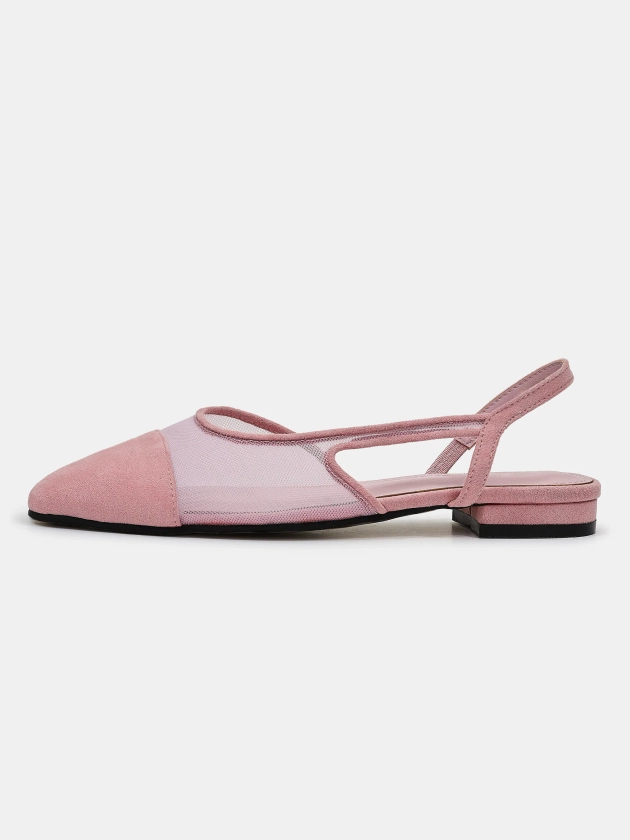 Slingback Tulle Sandals, Pink