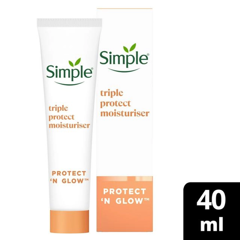 Simple Protect 'N' Glow Triple Protect Moisturiser SPF 30 40ml | Sainsbury's