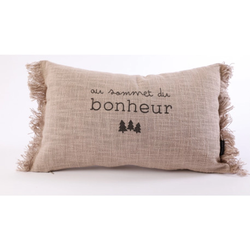 Coussin 30x50CM en coton et frangés