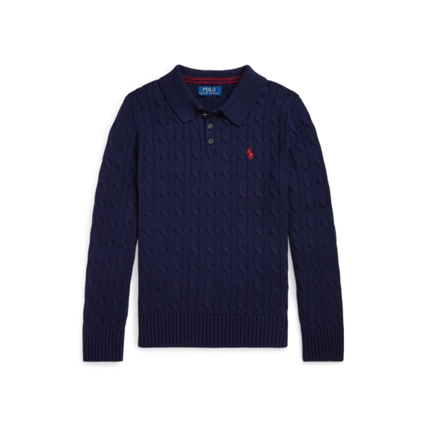 Pull torsadé à col polo en coton pour garçons | Ralph Lauren® BE