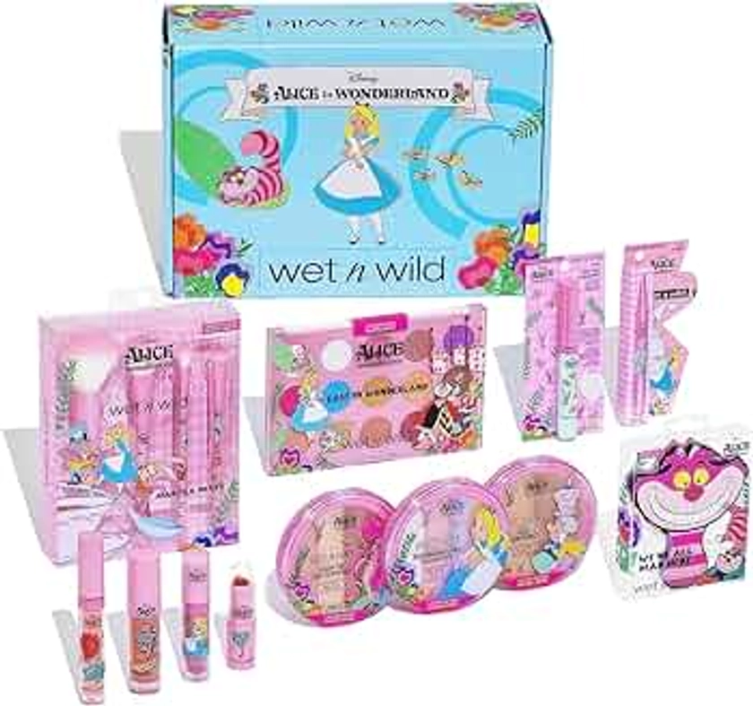 wet n wild Alice in Wonderland PR Box - Makeup Set with Versatile Brushes, Buildable & Blendable Palettes, Vibrant Colors, & Lip Glosses for Unique Looks, Cruelty-Free & Vegan