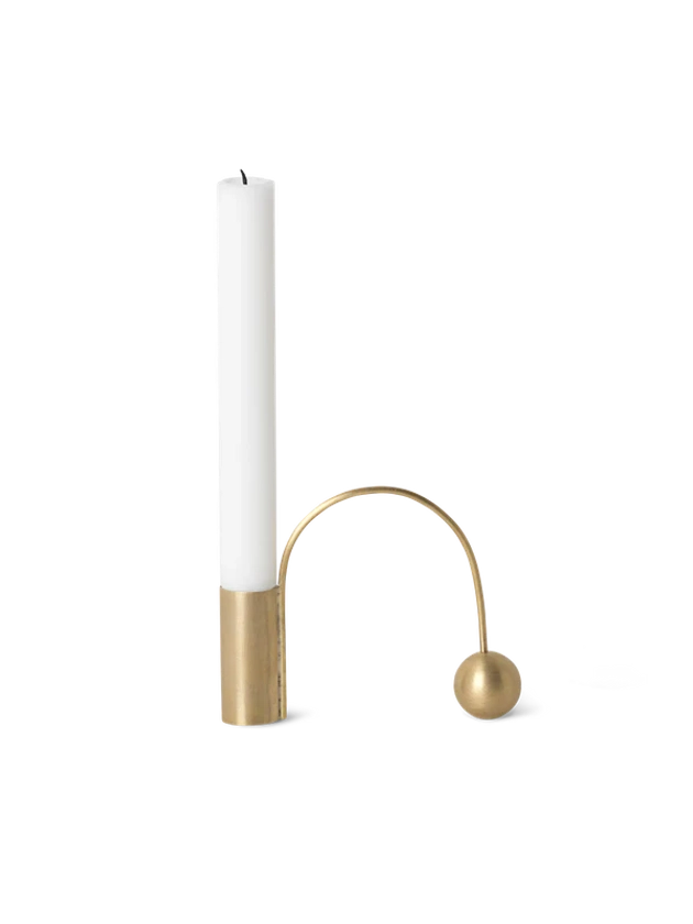 Balance candle holder in chrome | Sculptural design | ferm LIVING