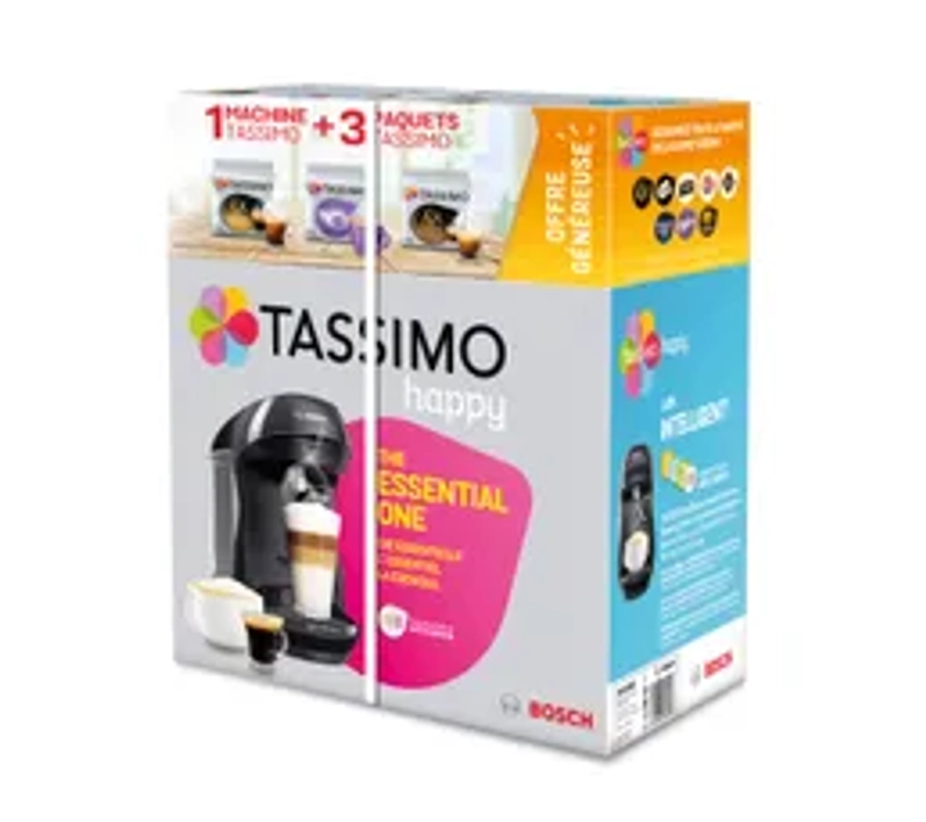 Machine à dosettes Tassimo BOSCH TAS1002N6 + 3 packs T-Discs