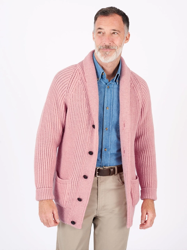 Pink Shawl Neck Cardigan