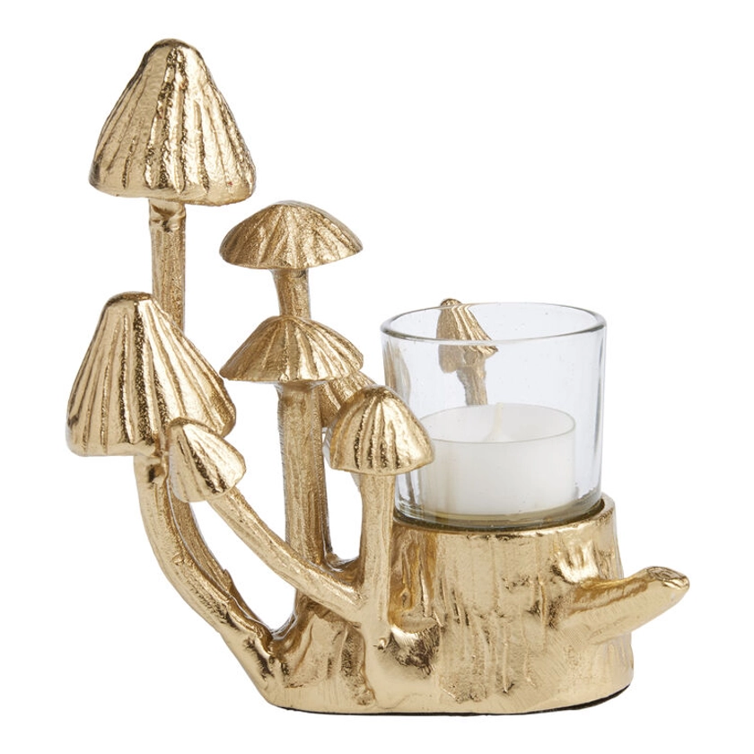 Brass Mushroom Tealight Candle Holder - World Market