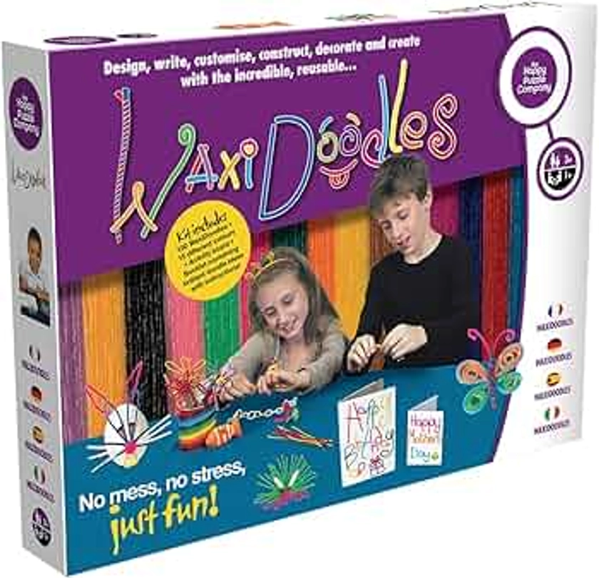 The Happy Puzzle Company WaxiDoodles - Modelling Wax Covered Sticks - Craft Kits for Kids - Design, Construct, Model And Create with the Fun & Reusable WaxiDoodles! Gifts for Her & Him - Ages 3+