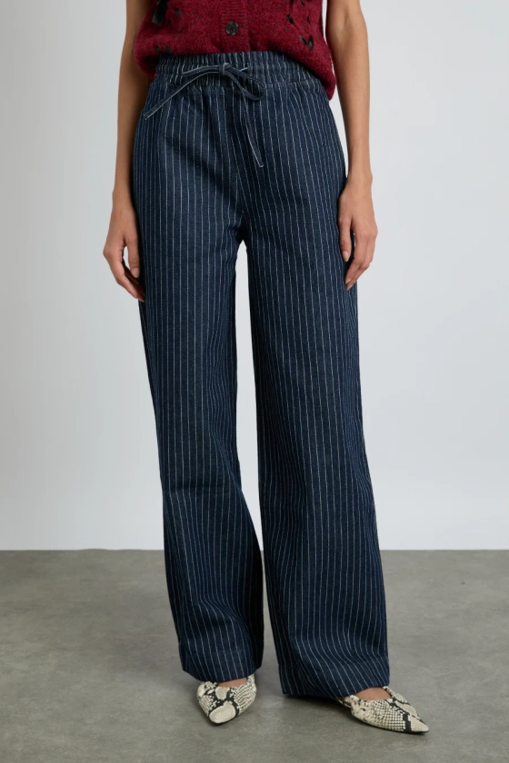 rafe jeans - navy pin stripe