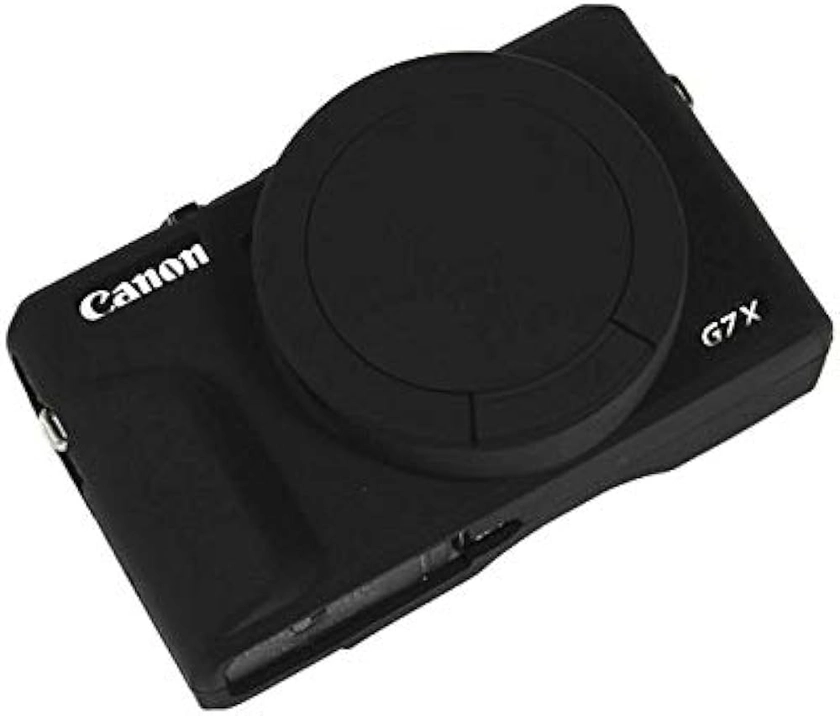 Étui pour Appareil Photo Gel de Silicone pour Canon PowerShot G7x Mark III Protection en Caoutchouc Souple Couverture Sac Noir