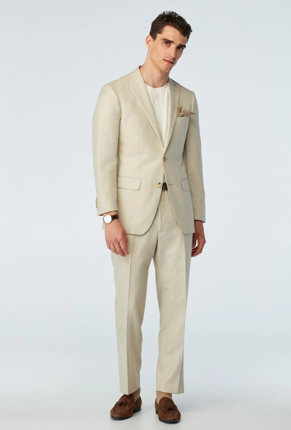 Modica Herringbone Cream Suit