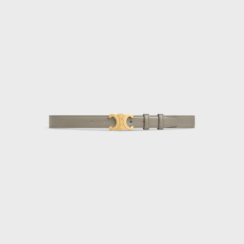 MEDIUM TRIOMPHE BELT IN TAURILLON LEATHER - PEBBLE | CELINE