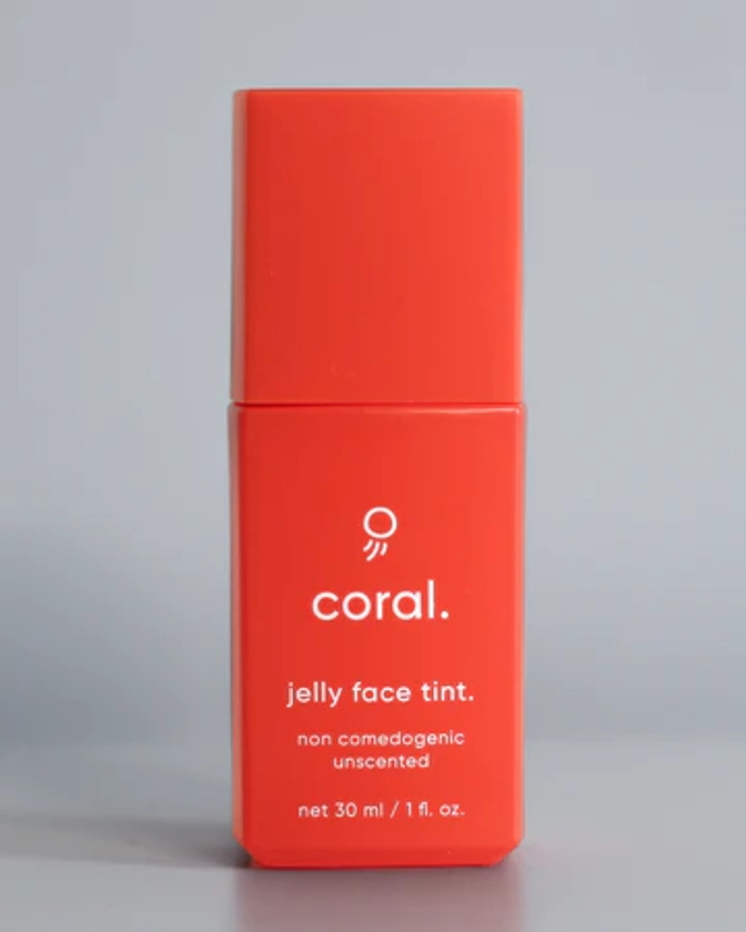 acne-safe, jelly blush in coral.